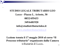 lez.processo_tributario - Studio Legale Tributario Leo