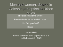 Donne e uomini: la percezione della violenza nelle città Urban