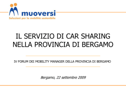 Il car-sharing a Bergamo: uno studio di fattibilit&agrave;  3,6M