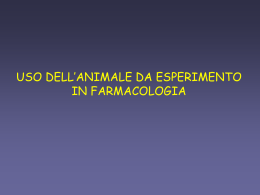 Specie animali utilizzate - Università dell`Insubria