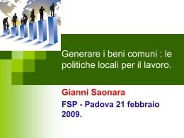 le politiche locali per il lavoro