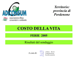 Costo della vita a Pordenone - Luglio 2005 - E