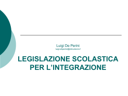 Legislazione per l`integrazione scolastica