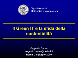 Cos`&egrave; il Green IT? - Facolt&agrave; di Economia