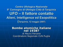 Contributo del Coordinatore Regionale del CUN Puglia Dott.Mauro