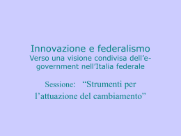 Innovazione e federalismo Verso una visione condivisa dell`e