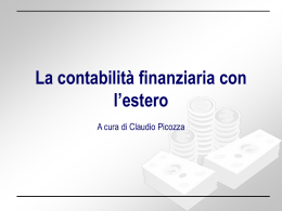 La contabilit&agrave; finanziaria con l`estero