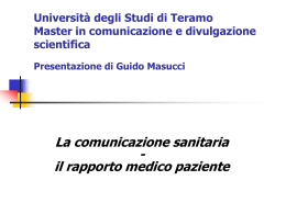 La comunicazione sanitaria in Italia