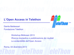 La promozione dell`Open Access in Telethon