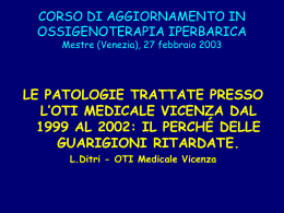 Le patologie trattate presso l`O.T.I. medicale di Vicenza