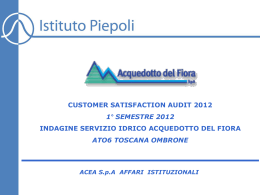 Indagine di Customer Satisfaction 2012 - I