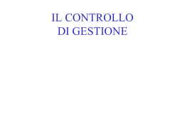 il controllo di gestione