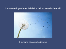 Il sistema di controllo interno 2013