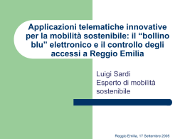 Applicazioni telematiche innovative per la mobilità sostenibile: il