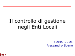 Il controllo di gestione negli EELL