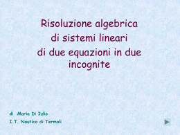 Risoluzione algebrica dei sistemi lineari