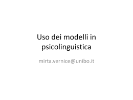 Uso dei modelli in psicolinguistica