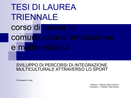 TESI DI LAUREA TRIENNALE corso di laurea in comunicazione