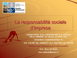 La responsabilit&agrave; sociale e il bilancio sociale