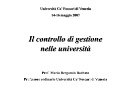 Il controllo di gestione nelle universit&agrave;