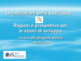 Le indicazioni per il curricolo - Ufficio Scolastico Regionale per la