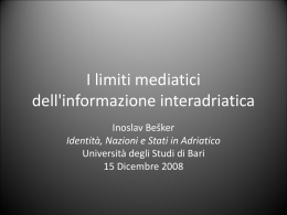 Identit&agrave;, Nazioni e Stati in Adriatico
