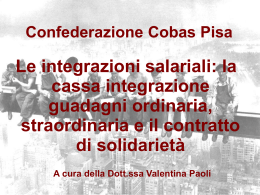 Le integrazioni salariali