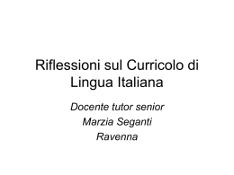 Riflessioni sul Curricolo di Lingua Italiana_MS