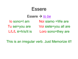 Which form of “essere” do we need?