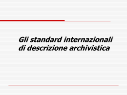 Standard internazionali ISAD and ISAAR