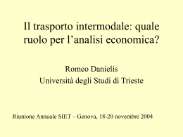 Il trasporto intermodale: quale ruolo per l`analisi economica?