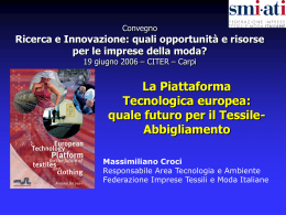 La Piattaforma Tecnologica europea: quale futuro per il