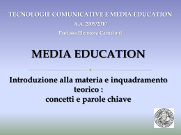 MEDIA EDUCATION - alfabetico dei docenti 2009