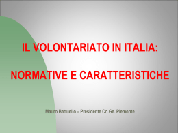 Il Volontariato in Italia: normative e caratteristiche