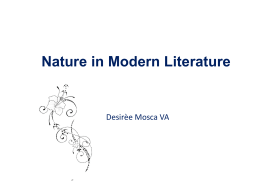 Nature in Modern Literature Aims of the path