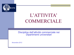 L`ATTIVITA` COMMERCIALE