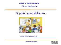 Osservazioni dopo un anno di lavoro
