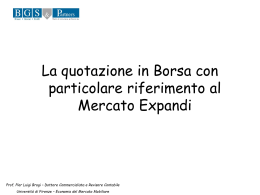 la quotazione in borsa