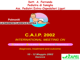 10/05/2002 Diagnosi della polmonite + alternative alla EBM