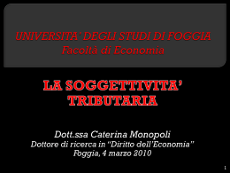 I soggetti attivi - Universit&agrave; degli Studi di Foggia