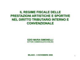 Convegno Tassazione Artisti e Sportivi