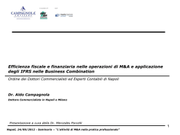 Seminario L`attivit&agrave; di M&A nella pratica