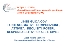 linee guida odv fonti normative, composizione, attivita