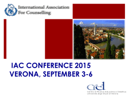 iac conference 2015 verona, september 3-6 who