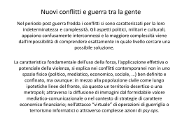 Nuovi conflitti, guerra asimmetrica, guerra tra la gente