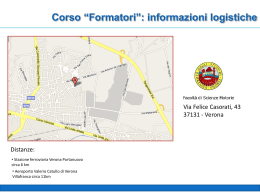 Corso &ldquo;Formatori&rdquo;: informazioni logistiche