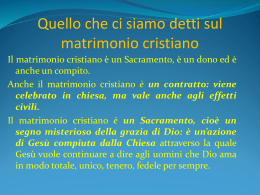 Quello che ci siamo detti sul matrimonio cristiano