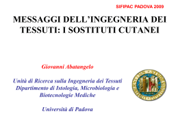 Messaggi dell`ingegneria tissutale: sostituti cutanei