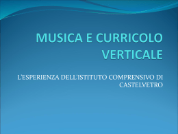 MUSICA E CURRICOLO VERTICALE