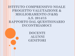 Rapporto questionario &ldquo;INCONTRIAMOCI&rdquo; 2015 ()